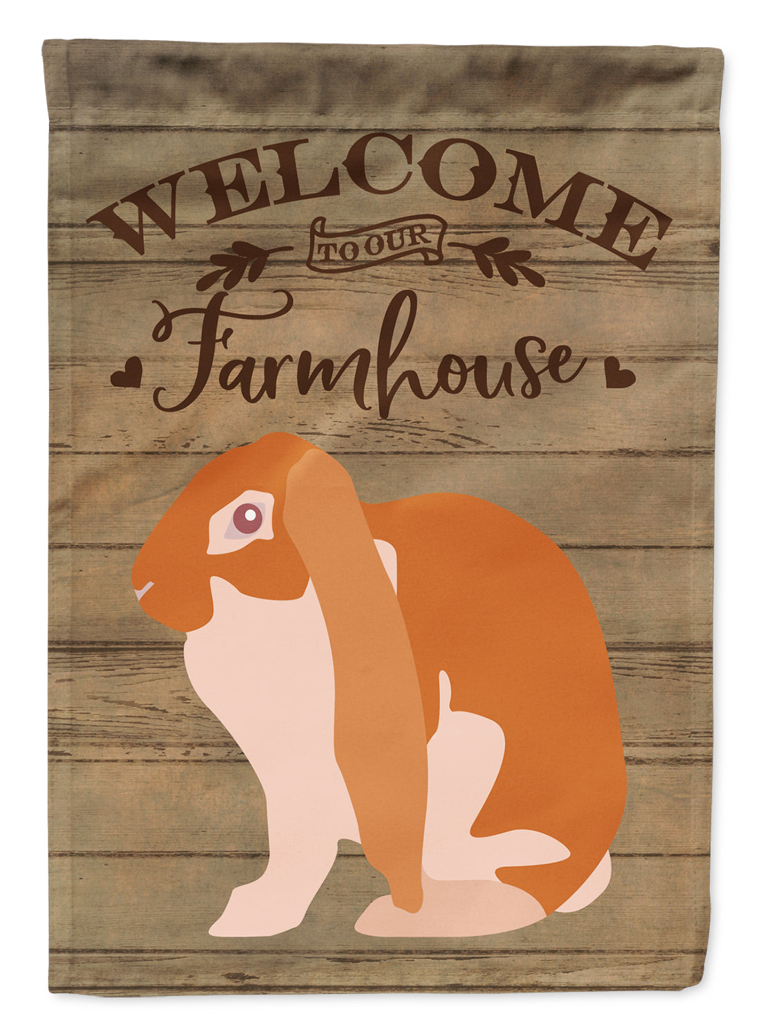 English Lop Rabbit Welcome House Flag 28x40 Porch Sleeve Pole Decorative Outside Yard Banner Artwork Wall Hanging, Polyester