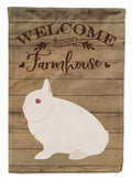 Hermelin Rabbit Welcome House Flag 28x40 Porch Sleeve Pole Decorative Outside Yard Banner Artwork Wall Hanging, Polyester