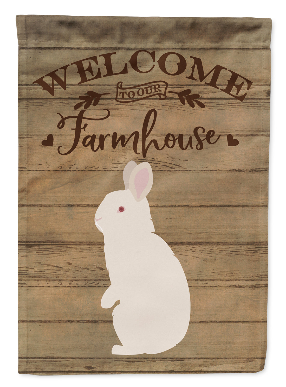 New Zealand White Rabbit Welcome House Flag 28x40 Porch Sleeve Pole Decorative Outside Yard Banner Artwork Wall Hanging, Polyester
