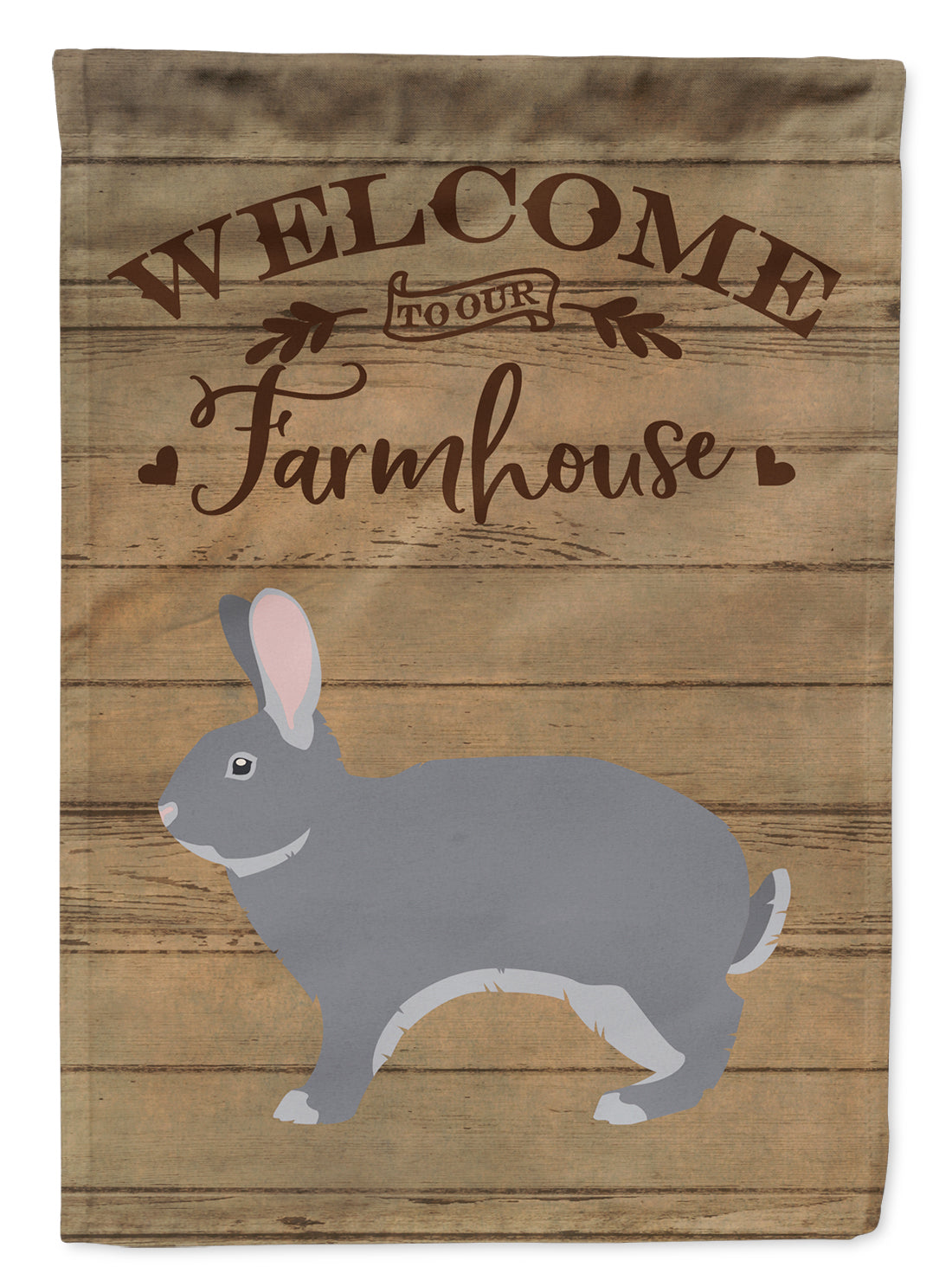 Giant Chinchilla Rabbit Welcome House Flag 28x40 Porch Sleeve Pole Decorative Outside Yard Banner Artwork Wall Hanging, Polyester