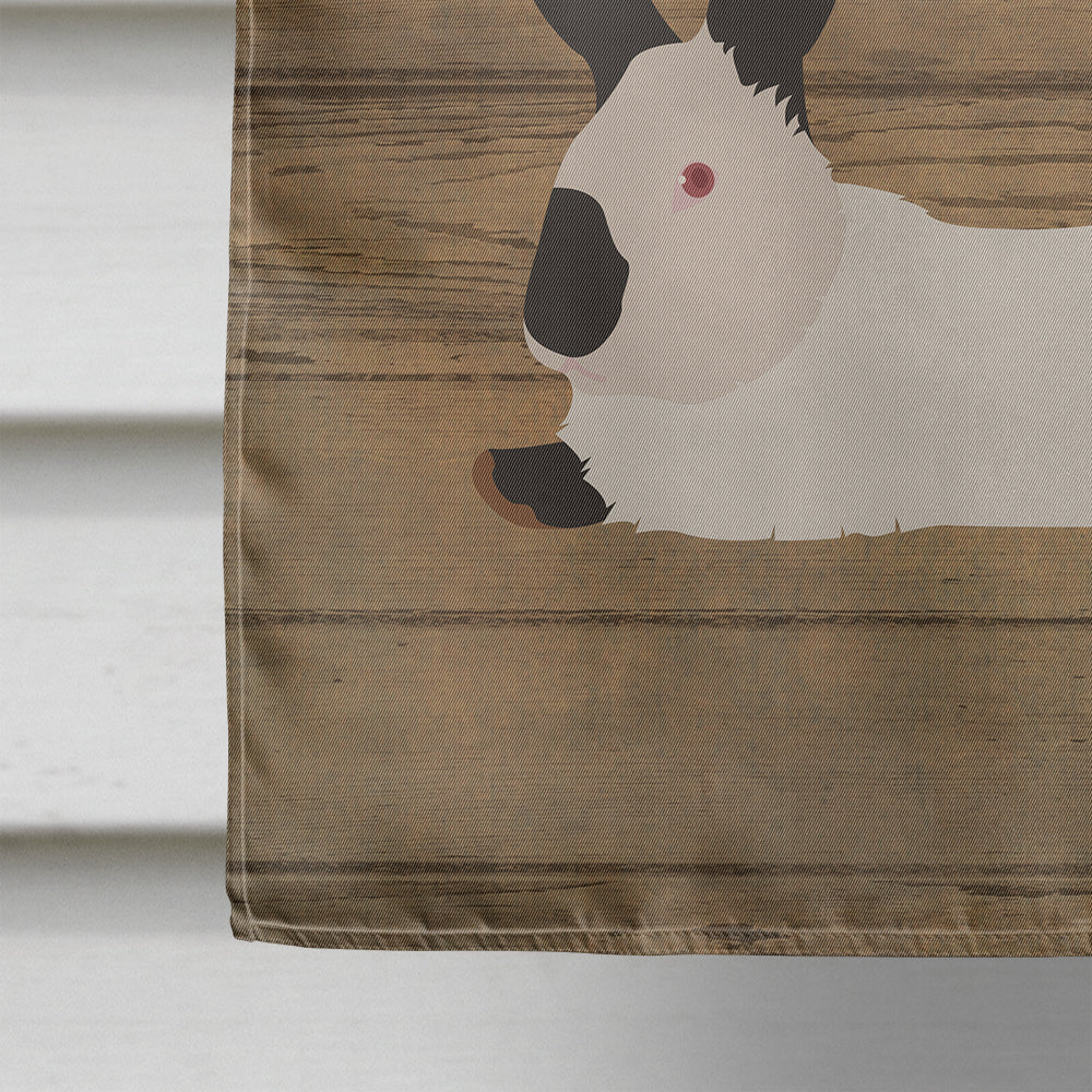 California White Rabbit Welcome House Flag 28x40 Porch Sleeve Pole Decorative Outside Yard Banner Artwork Wall Hanging, Polyester
