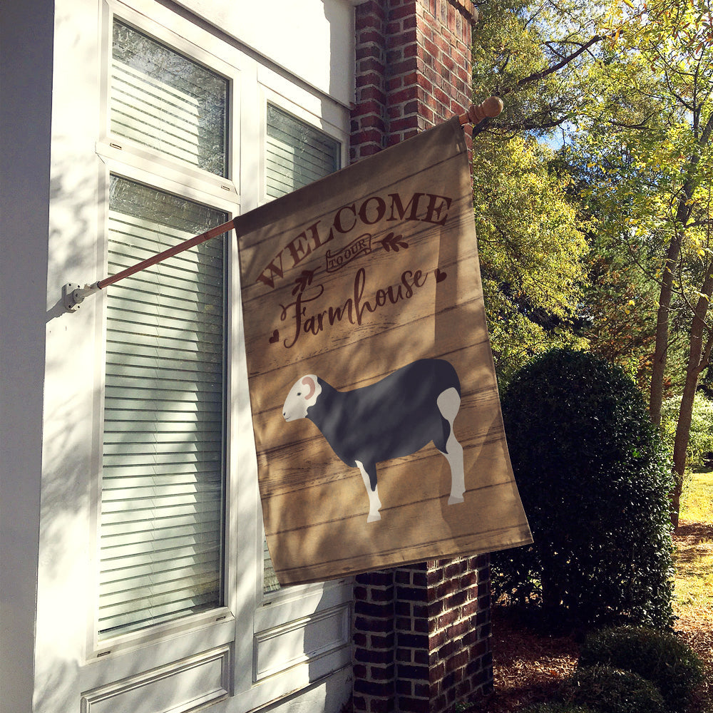 Herwick Sheep Welcome House Flag 28x40 Porch Sleeve Pole Decorative Outside Yard Banner Artwork Wall Hanging, Polyester