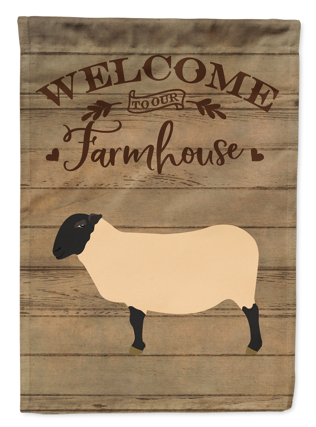 Suffolk Sheep Welcome House Flag 28x40 Porch Sleeve Pole Decorative Outside Yard Banner Artwork Wall Hanging, Polyester