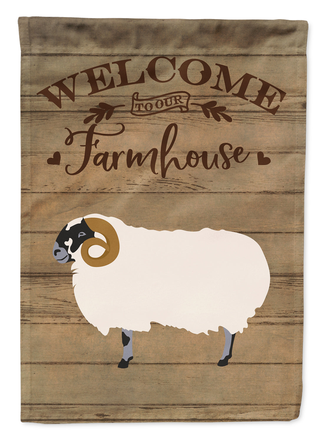 Scottish Blackface Sheep Welcome House Flag 28x40 Porch Sleeve Pole Decorative Outside Yard Banner Artwork Wall Hanging, Polyester