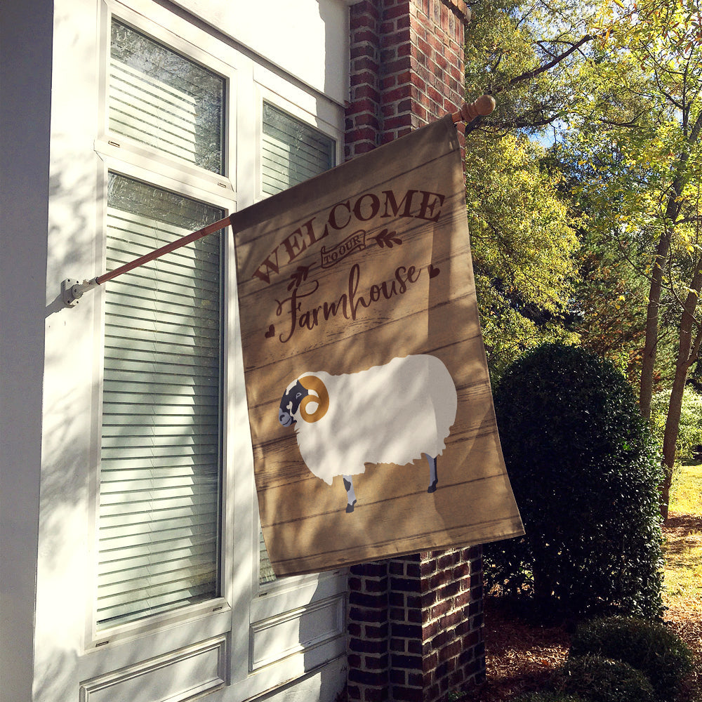 Scottish Blackface Sheep Welcome House Flag 28x40 Porch Sleeve Pole Decorative Outside Yard Banner Artwork Wall Hanging, Polyester