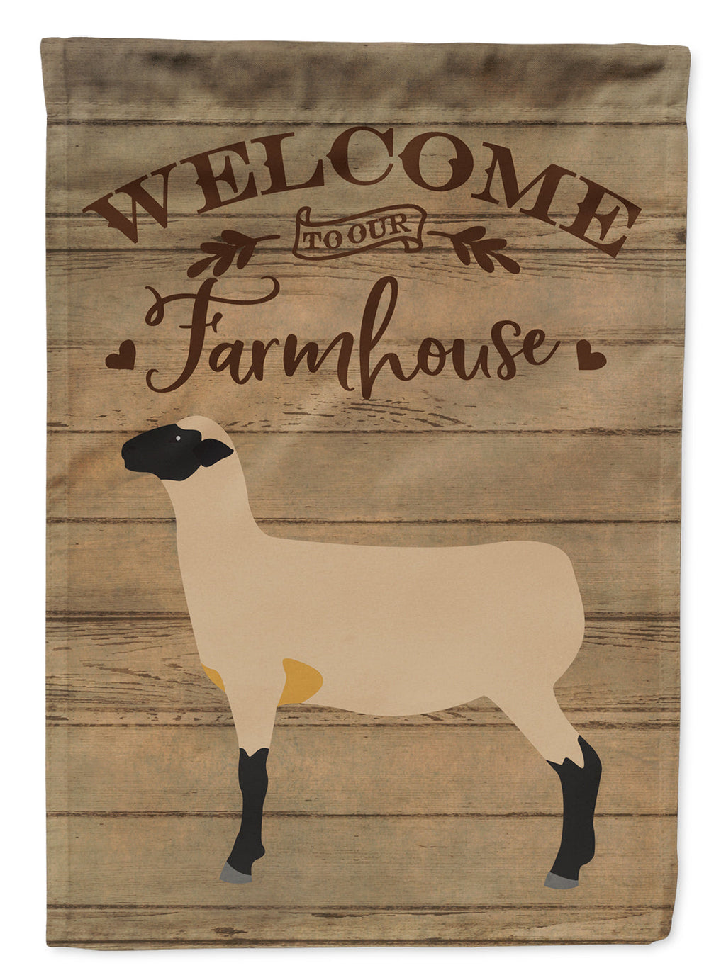 Hampshire Down Sheep Welcome House Flag 28x40 Porch Sleeve Pole Decorative Outside Yard Banner Artwork Wall Hanging, Polyester