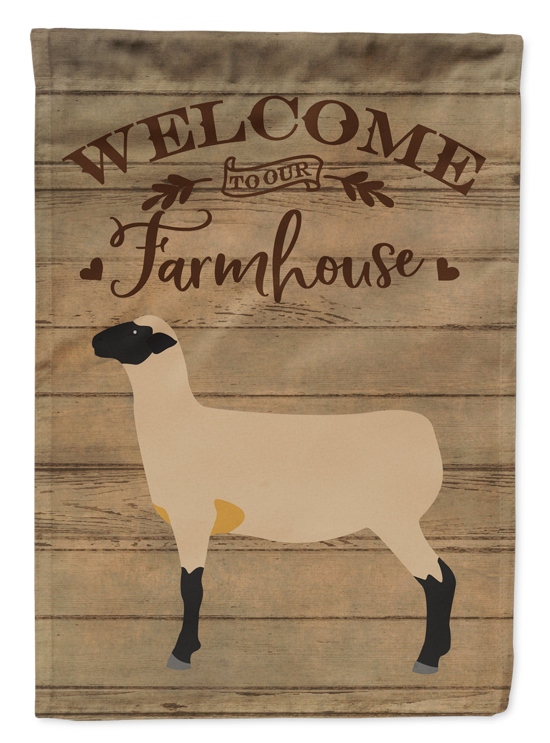 Hampshire Down Sheep Welcome House Flag 28x40 Porch Sleeve Pole Decorative Outside Yard Banner Artwork Wall Hanging, Polyester