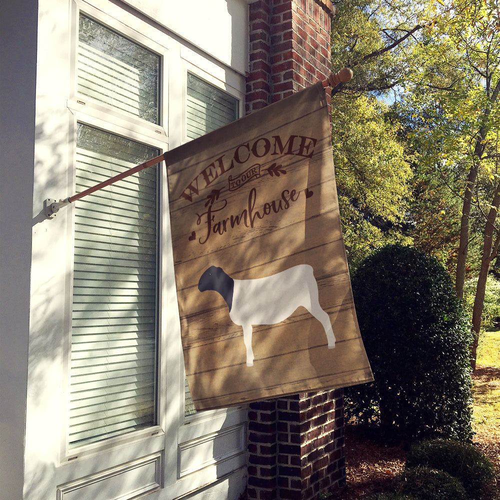 Dorper Sheep Welcome House Flag 28x40 Porch Sleeve Pole Decorative Outside Yard Banner Artwork Wall Hanging, Polyester