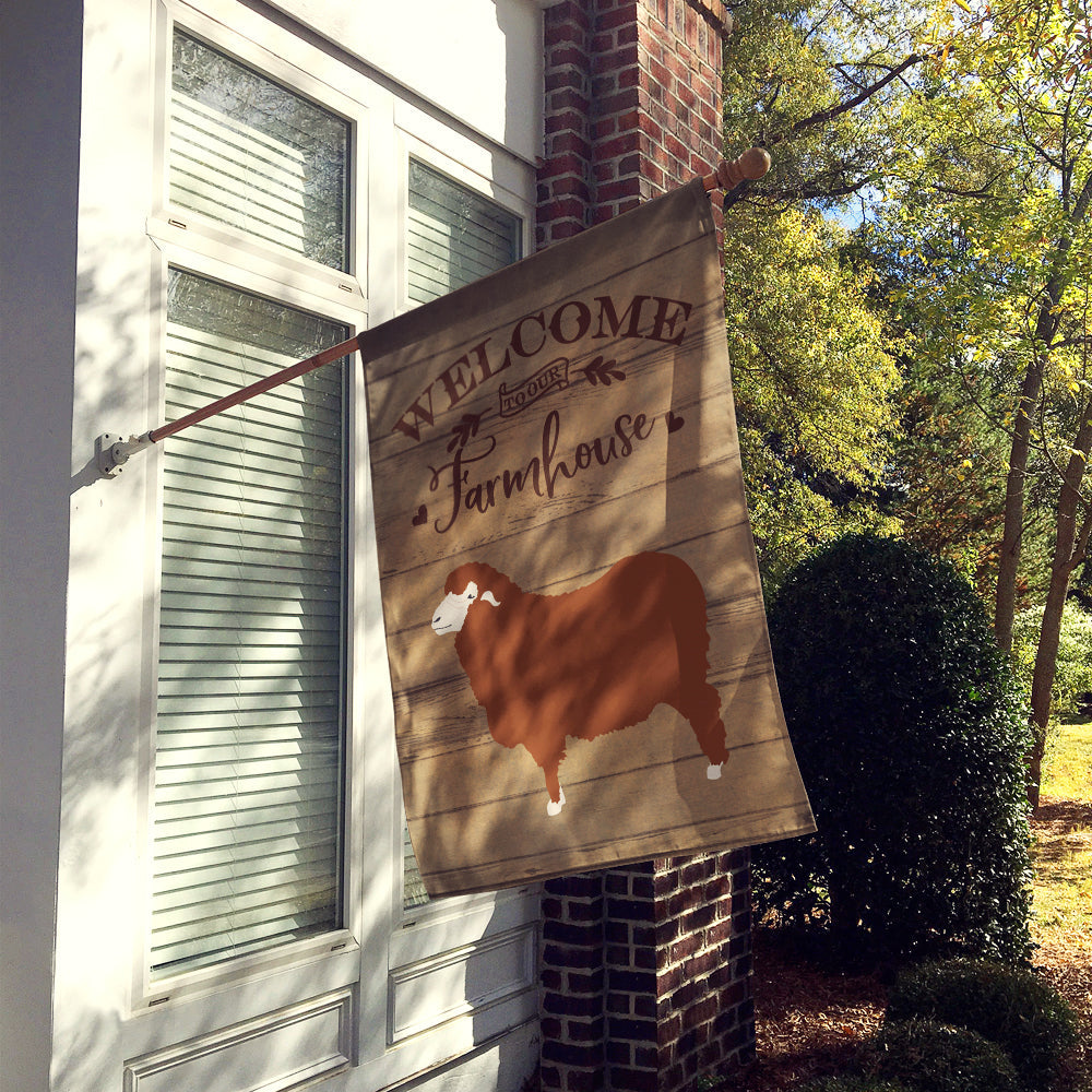 Merino Sheep Welcome House Flag 28x40 Porch Sleeve Pole Decorative Outside Yard Banner Artwork Wall Hanging, Polyester