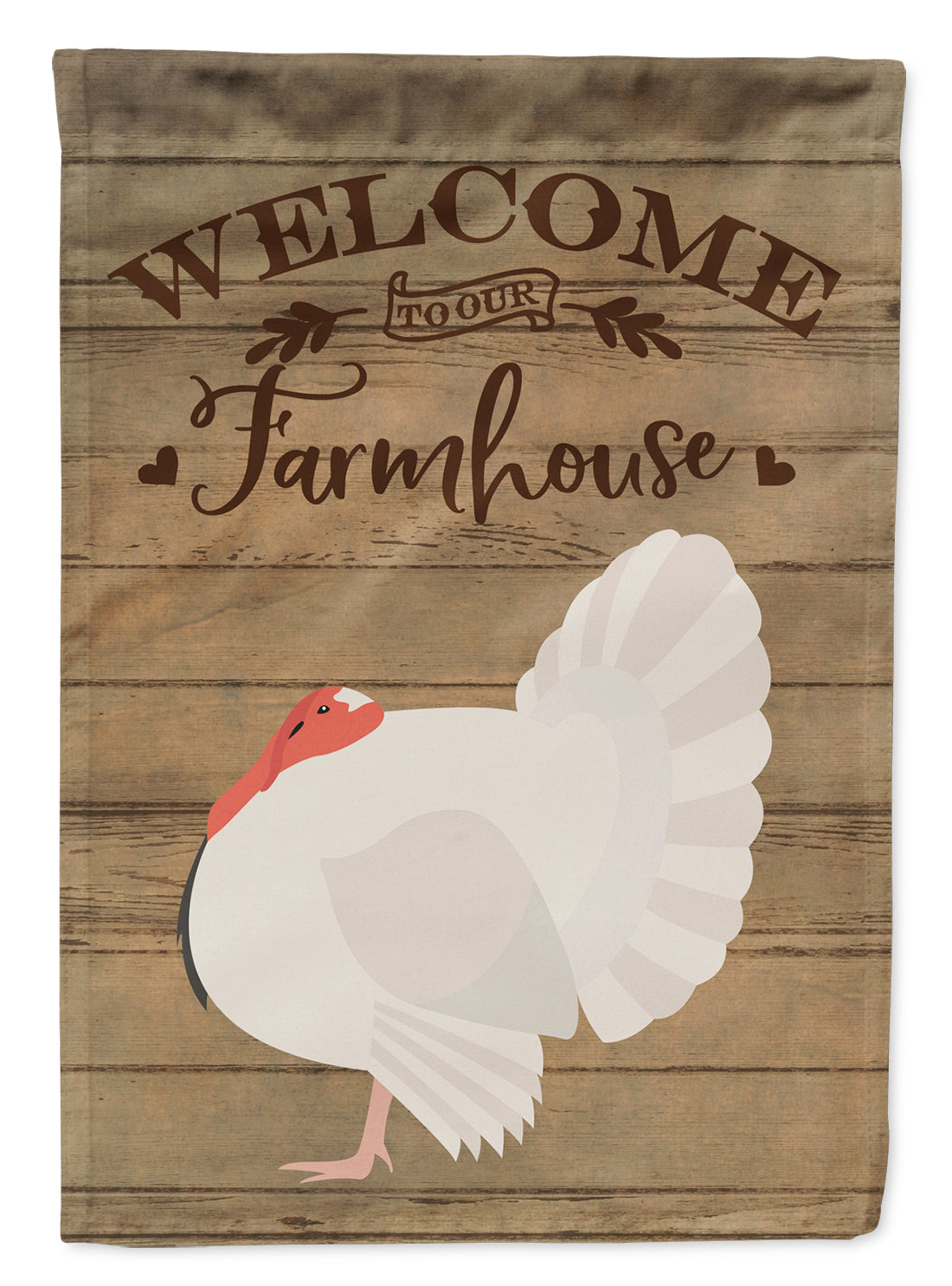 White Holland Turkey Welcome House Flag 28x40 Porch Sleeve Pole Decorative Outside Yard Banner Artwork Wall Hanging, Polyester