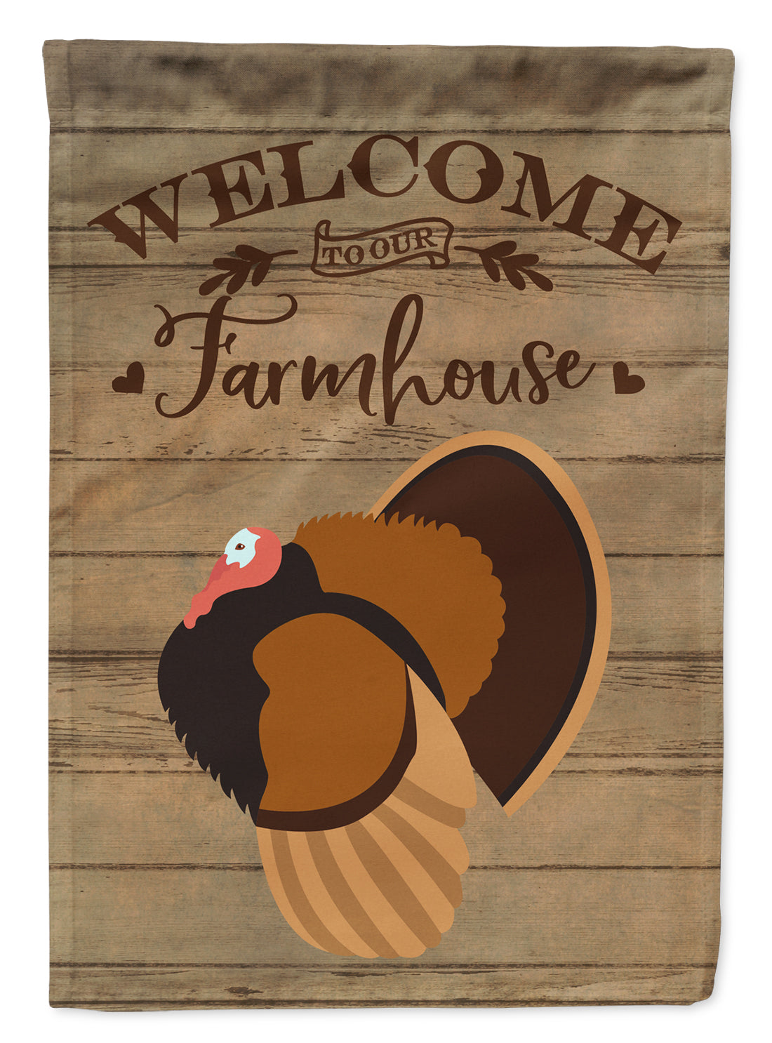 Bronze Turkey Welcome House Flag 28x40 Porch Sleeve Pole Decorative Outside Yard Banner Artwork Wall Hanging, Polyester