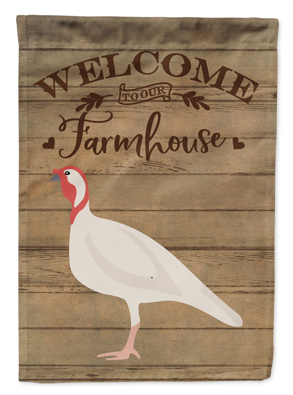 Beltsville Small White Turkey Hen Welcome House Flag 28x40 Porch Sleeve Pole Decorative Outside Yard Banner Artwork Wall Hanging, Polyester