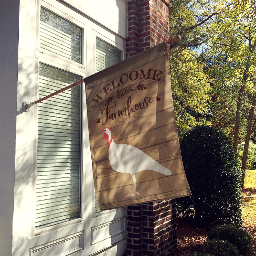 Beltsville Small White Turkey Hen Welcome House Flag 28x40 Porch Sleeve Pole Decorative Outside Yard Banner Artwork Wall Hanging, Polyester