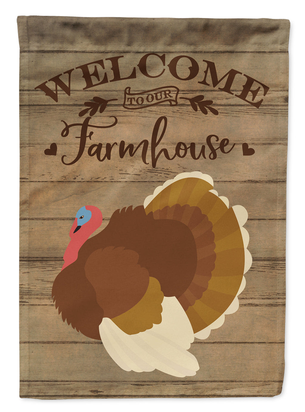 French Turkey Dindon Welcome House Flag 28x40 Porch Sleeve Pole Decorative Outside Yard Banner Artwork Wall Hanging, Polyester