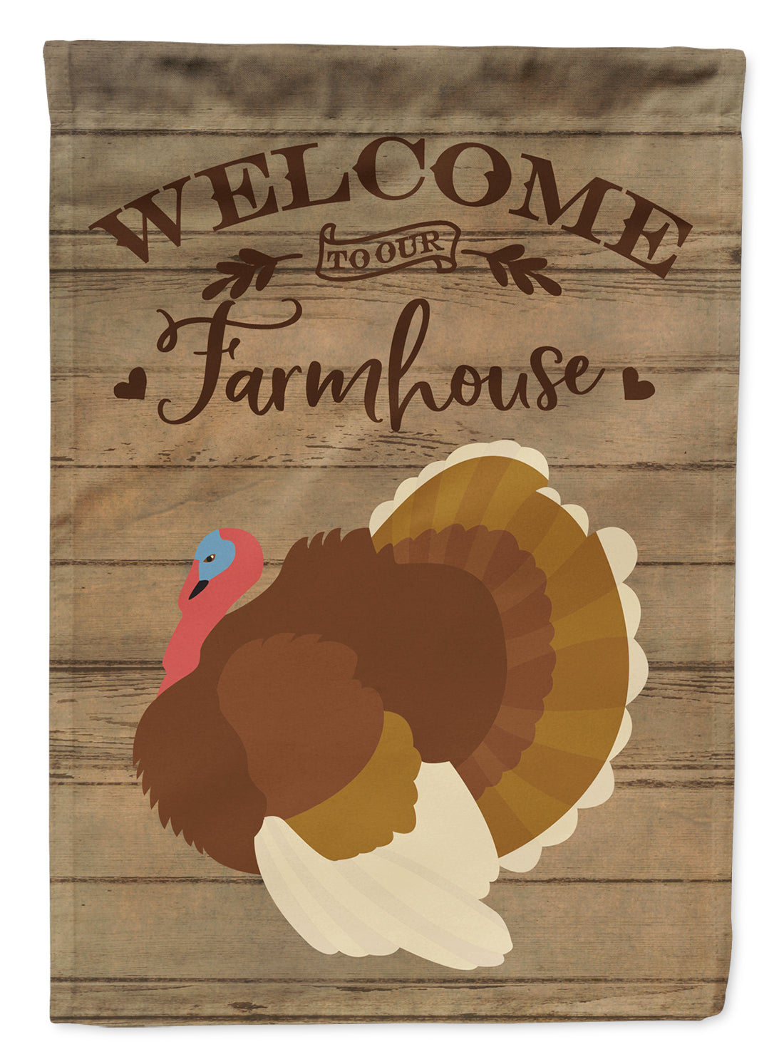 French Turkey Dindon Welcome House Flag 28x40 Porch Sleeve Pole Decorative Outside Yard Banner Artwork Wall Hanging, Polyester