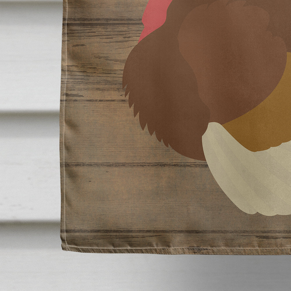 French Turkey Dindon Welcome House Flag 28x40 Porch Sleeve Pole Decorative Outside Yard Banner Artwork Wall Hanging, Polyester