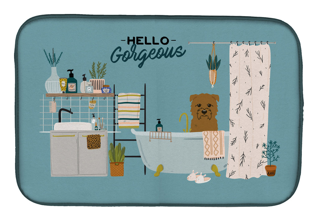 Tan Glen of Imal in Bathtub Dish Drying Mat Absorbent Dish Drying Mat Pad for Kitchen Counter Dish Drainer Mat for Countertop, 14 x 21", Multicolor