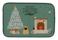 Brown Pug Christmas Everyone Dish Drying Mat Absorbent Dish Drying Mat Pad for Kitchen Counter Dish Drainer Mat for Countertop, 14 x 21", Multicolor