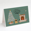 Brown Pug Christmas Everyone Greeting Cards Pack of 8 Blank Cards with Envelopes Whimsical A7 Size 5x7