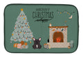 Brindle French Bulldog Christmas Everyone  Dish Drying Mat Absorbent Dish Drying Mat Pad for Kitchen Counter Dish Drainer Mat for Countertop, 14 x 21", Multicolor