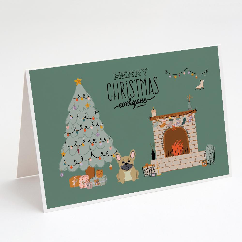Cream French Bulldog Christmas Everyone Greeting Cards Pack of 8 Blank Cards with Envelopes Whimsical A7 Size 5x7