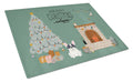Piebald French Bulldog Christmas Everyone Cutting Board Tempered Glass Kitchen Cutting Surface, Heat Resistant Chopping, Non-Slip Feet, Food Prep & Serving