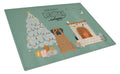 Brindle Mastiff Christmas Everyone Cutting Board Tempered Glass Kitchen Cutting Surface, Heat Resistant Chopping, Non-Slip Feet, Food Prep & Serving
