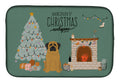 Mastiff Christmas Everyone Dish Drying Mat Absorbent Dish Drying Mat Pad for Kitchen Counter Dish Drainer Mat for Countertop, 14 x 21", Multicolor