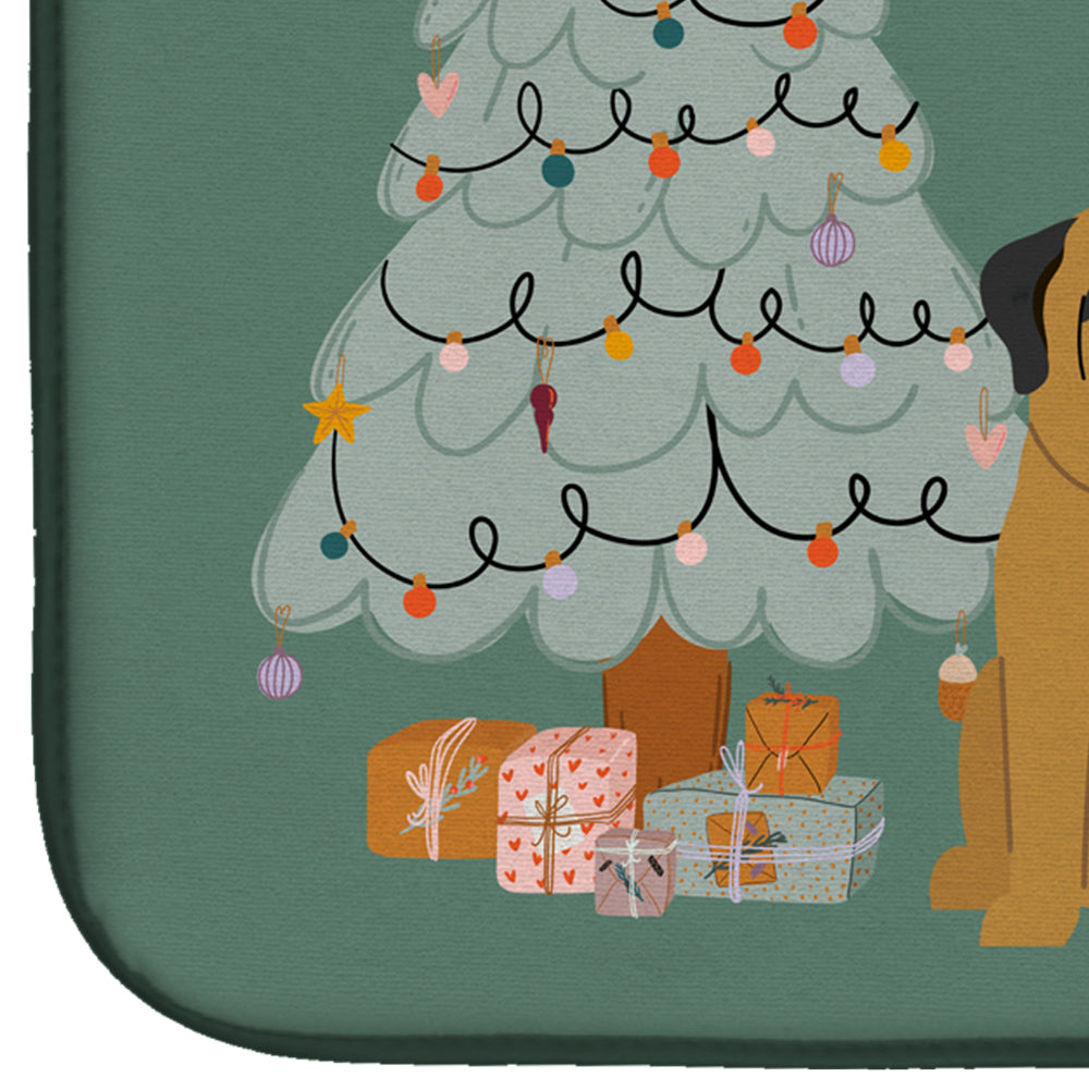 Mastiff Christmas Everyone Dish Drying Mat Absorbent Dish Drying Mat Pad for Kitchen Counter Dish Drainer Mat for Countertop, 14 x 21", Multicolor