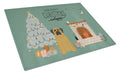 Mastiff Christmas Everyone Cutting Board Tempered Glass Kitchen Cutting Surface, Heat Resistant Chopping, Non-Slip Feet, Food Prep & Serving