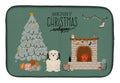 Lowchen Christmas Everyone Dish Drying Mat Absorbent Dish Drying Mat Pad for Kitchen Counter Dish Drainer Mat for Countertop, 14 x 21", Multicolor