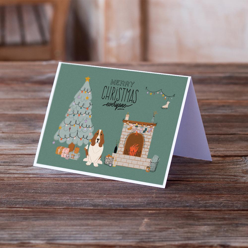 Basset Hound Christmas Everyone Greeting Cards Pack of 8 Blank Cards with Envelopes Whimsical A7 Size 5x7