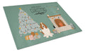 Basset Hound Christmas Everyone Cutting Board Tempered Glass Kitchen Cutting Surface, Heat Resistant Chopping, Non-Slip Feet, Food Prep & Serving