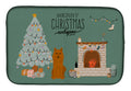 Karelian Bear Dog Christmas Everyone Dish Drying Mat Absorbent Dish Drying Mat Pad for Kitchen Counter Dish Drainer Mat for Countertop, 14 x 21", Multicolor