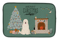 South Russian Sheepdog Christmas Everyone Dish Drying Mat Absorbent Dish Drying Mat Pad for Kitchen Counter Dish Drainer Mat for Countertop, 14 x 21", Multicolor