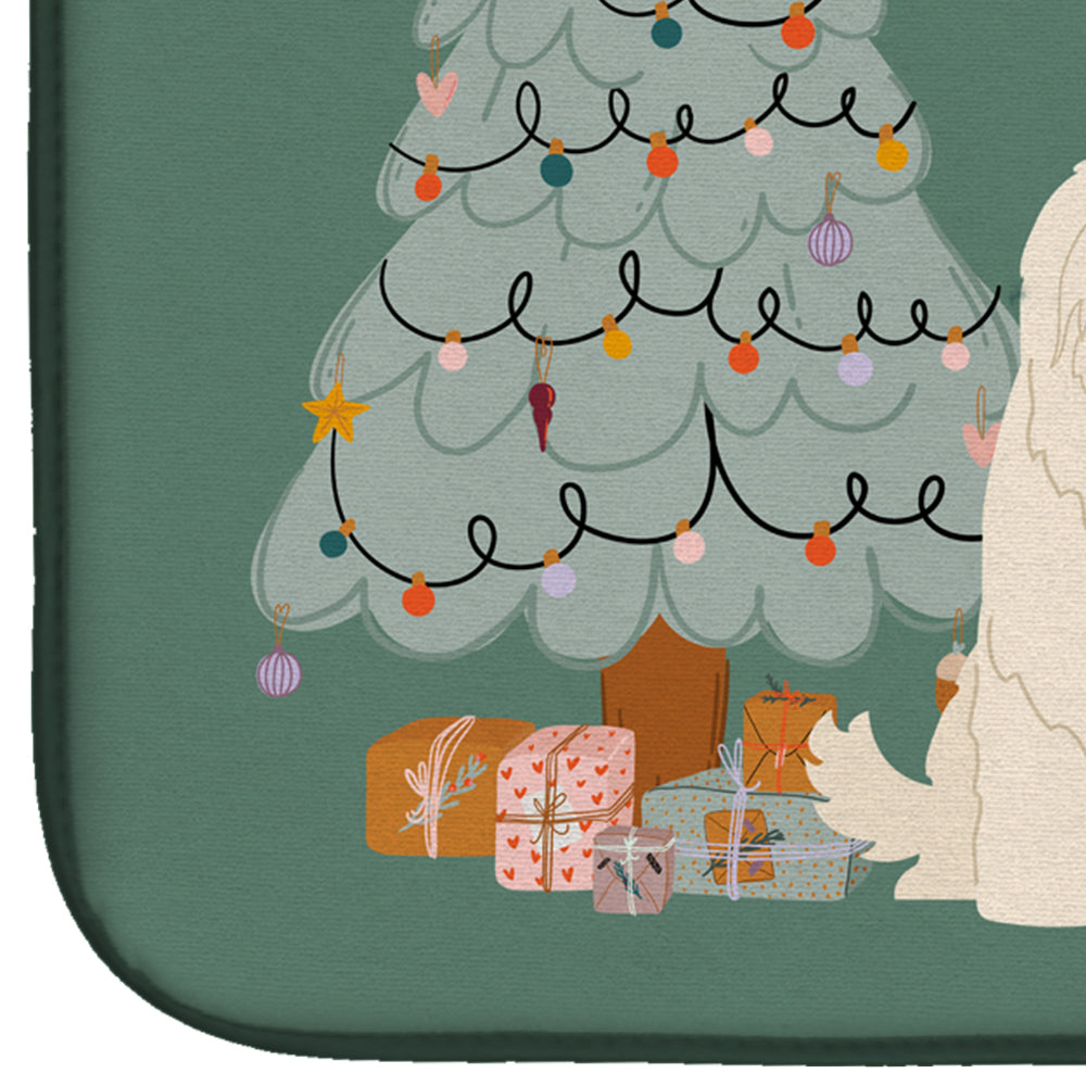 South Russian Sheepdog Christmas Everyone Dish Drying Mat Absorbent Dish Drying Mat Pad for Kitchen Counter Dish Drainer Mat for Countertop, 14 x 21", Multicolor