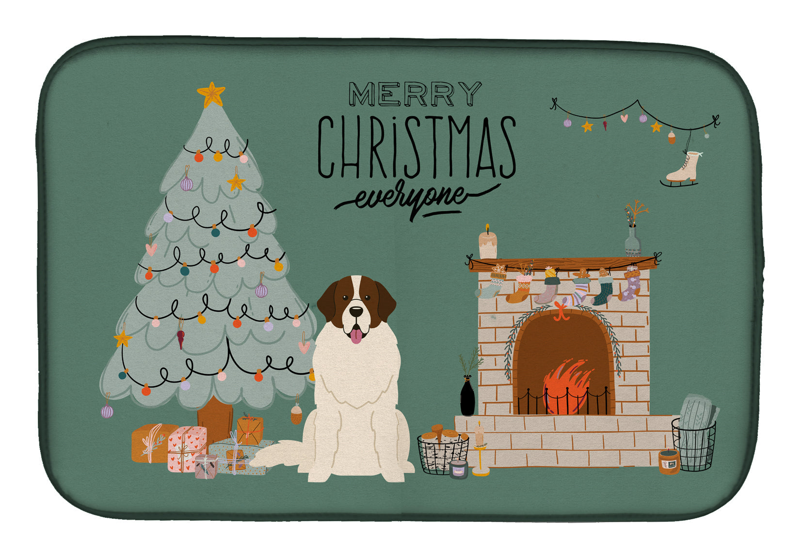 Moscow Watchdog Christmas Everyone Dish Drying Mat Absorbent Dish Drying Mat Pad for Kitchen Counter Dish Drainer Mat for Countertop, 14 x 21", Multicolor