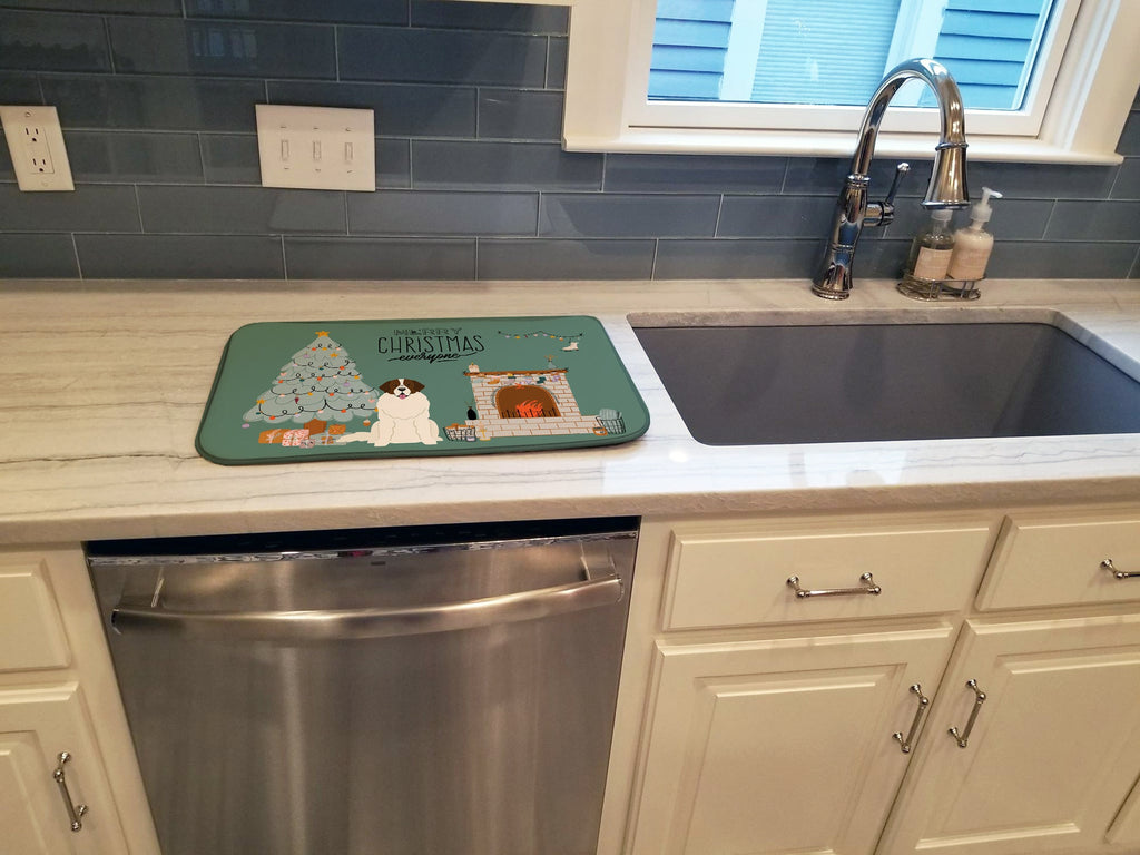 Moscow Watchdog Christmas Everyone Dish Drying Mat Absorbent Dish Drying Mat Pad for Kitchen Counter Dish Drainer Mat for Countertop, 14 x 21", Multicolor