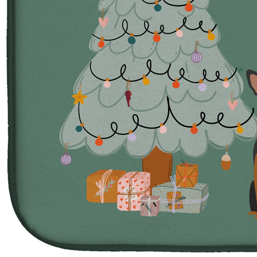 Manchester Terrier Christmas Everyone Dish Drying Mat Absorbent Dish Drying Mat Pad for Kitchen Counter Dish Drainer Mat for Countertop, 14 x 21", Multicolor