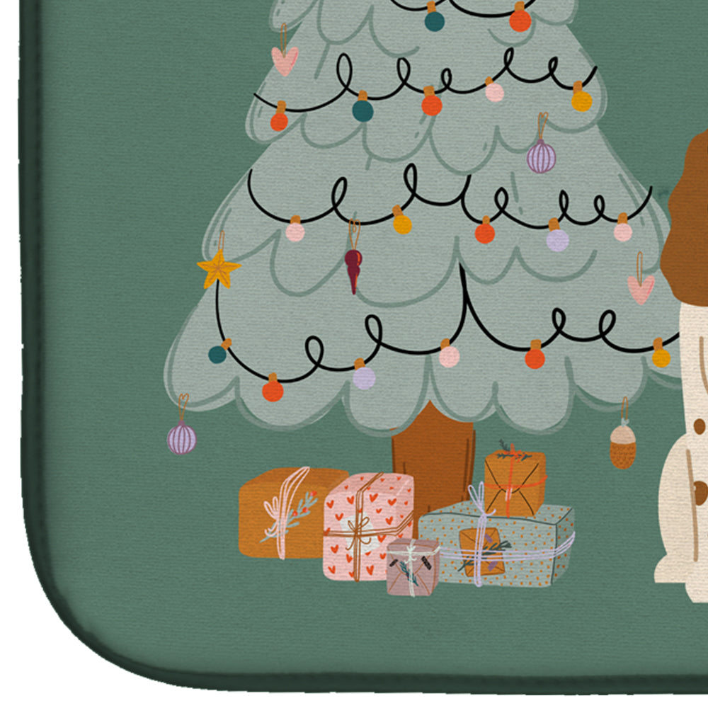 Russian Spaniel Christmas Everyone Dish Drying Mat Absorbent Dish Drying Mat Pad for Kitchen Counter Dish Drainer Mat for Countertop, 14 x 21", Multicolor