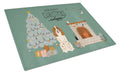 Russian Spaniel Christmas Everyone Cutting Board Tempered Glass Kitchen Cutting Surface, Heat Resistant Chopping, Non-Slip Feet, Food Prep & Serving