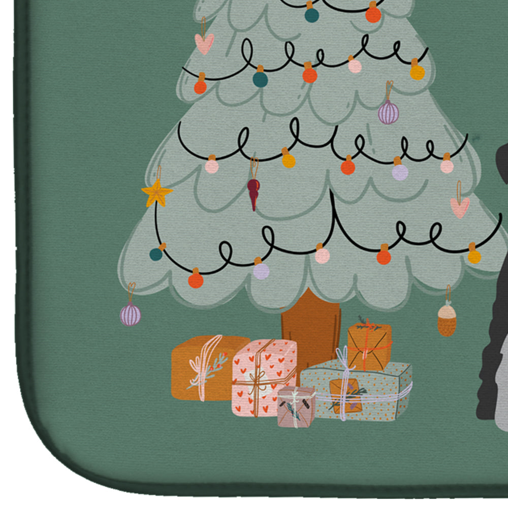 Black Grey Standard Schnauzer Christmas Everyone Dish Drying Mat Absorbent Dish Drying Mat Pad for Kitchen Counter Dish Drainer Mat for Countertop, 14 x 21", Multicolor