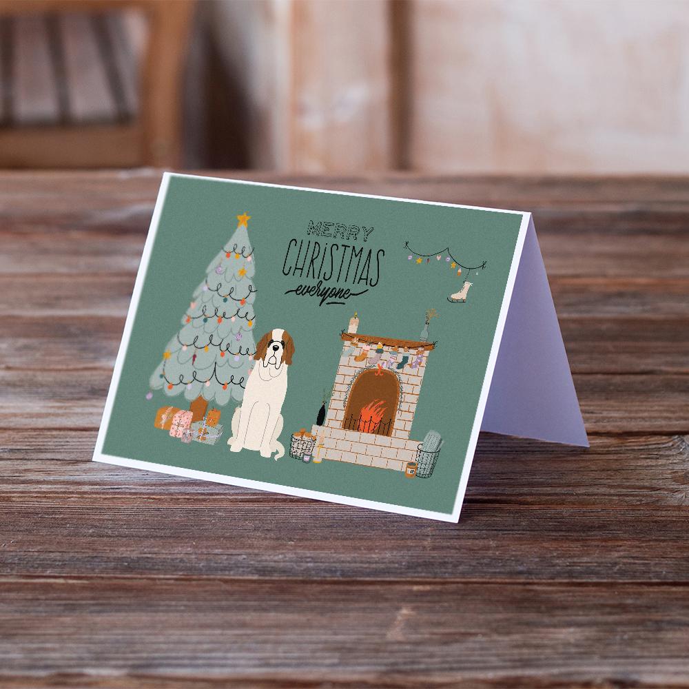 Saint Bernard Christmas Everyone Greeting Cards Pack of 8 Blank Cards with Envelopes Whimsical A7 Size 5x7