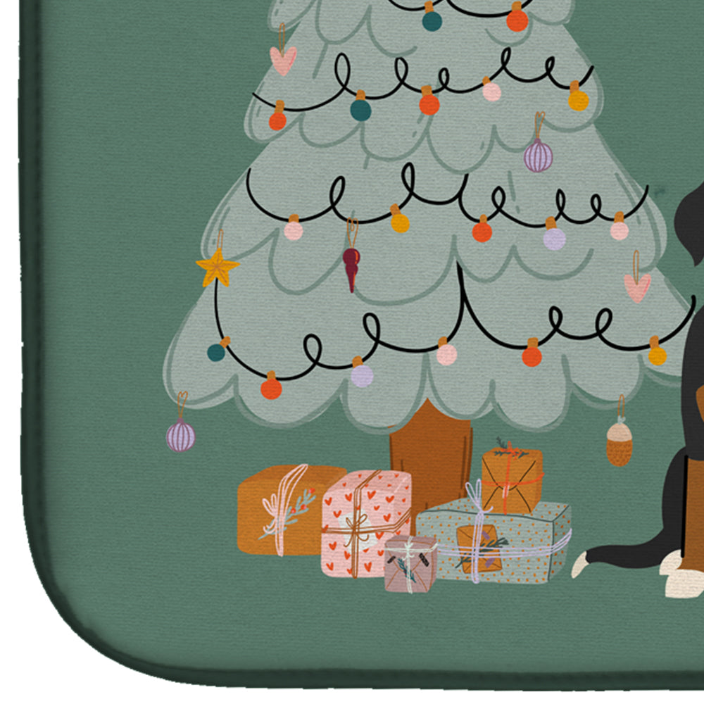 Greater Swiss Mountain Dog Christmas Everyone Dish Drying Mat Absorbent Dish Drying Mat Pad for Kitchen Counter Dish Drainer Mat for Countertop, 14 x 21", Multicolor