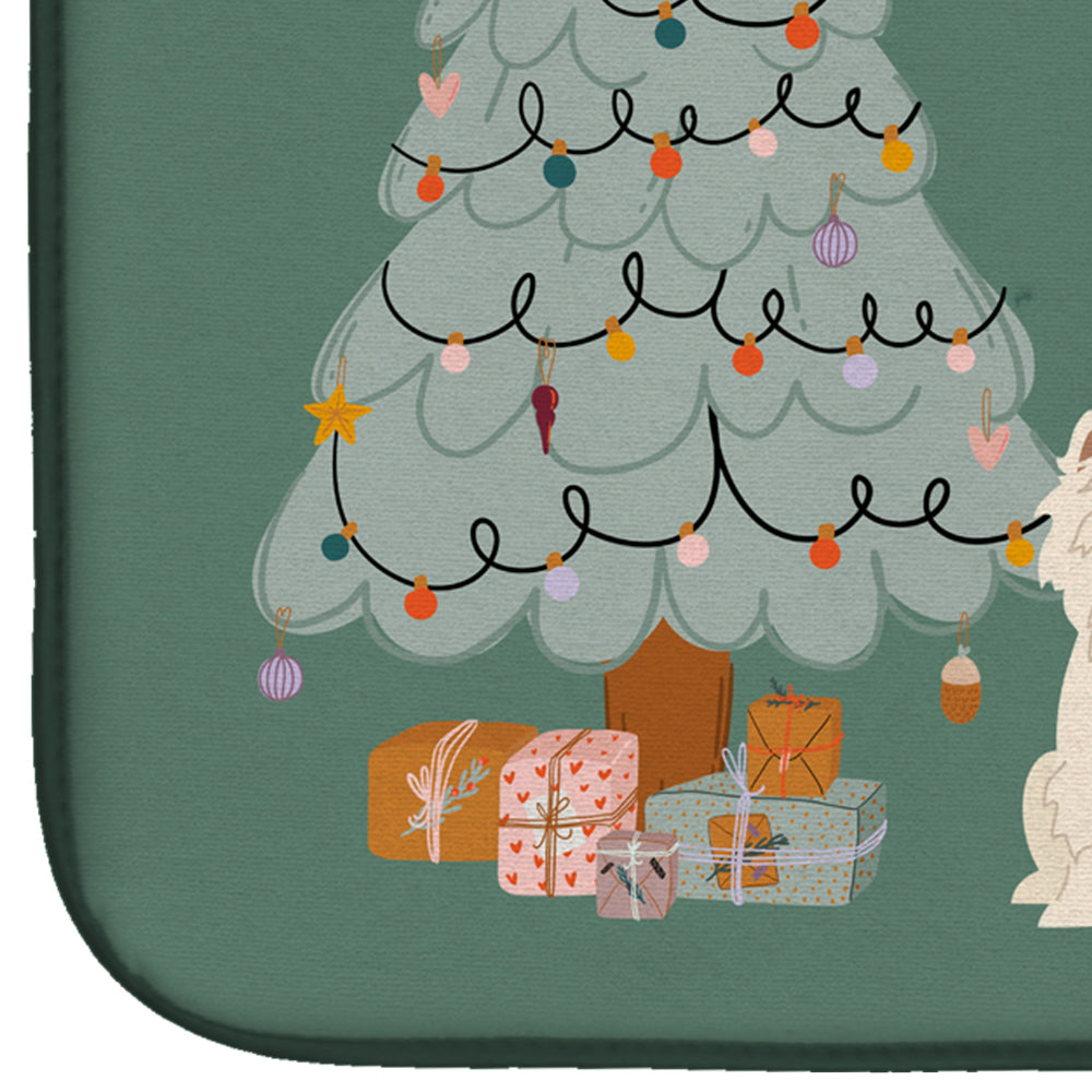 Westie Christmas Everyone Dish Drying Mat Absorbent Dish Drying Mat Pad for Kitchen Counter Dish Drainer Mat for Countertop, 14 x 21", Multicolor