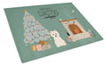 Westie Christmas Everyone Cutting Board Tempered Glass Kitchen Cutting Surface, Heat Resistant Chopping, Non-Slip Feet, Food Prep & Serving