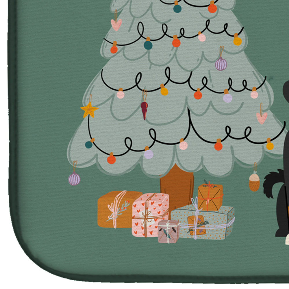 Appenzeller Sennenhund Christmas Everyone Dish Drying Mat Absorbent Dish Drying Mat Pad for Kitchen Counter Dish Drainer Mat for Countertop, 14 x 21", Multicolor