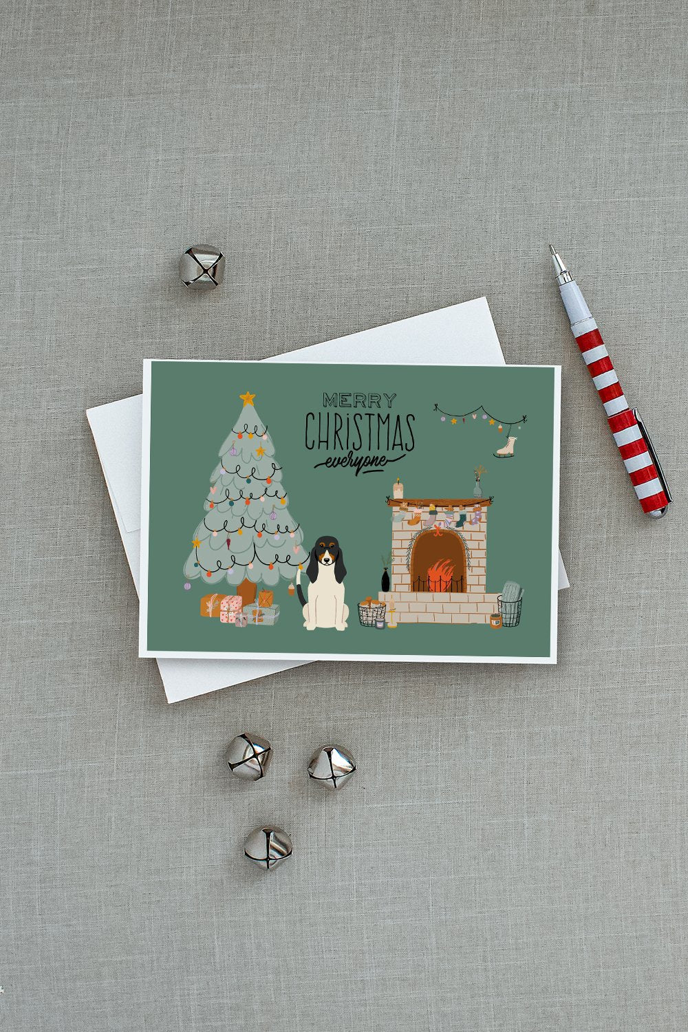 Swiss Hound Christmas Everyone Greeting Cards Pack of 8 Blank Cards with Envelopes Whimsical A7 Size 5x7