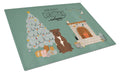 Chocolate Staffordshire Bull Terrier Christmas Everyone Cutting Board Tempered Glass Kitchen Cutting Surface, Heat Resistant Chopping, Non-Slip Feet, Food Prep & Serving