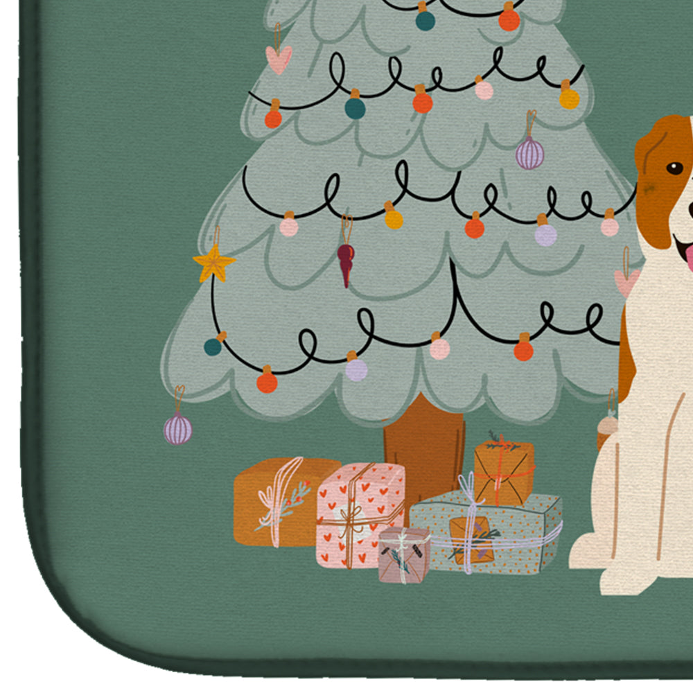 Central Asian Shepherd Dog Christmas Everyone Dish Drying Mat Absorbent Dish Drying Mat Pad for Kitchen Counter Dish Drainer Mat for Countertop, 14 x 21", Multicolor